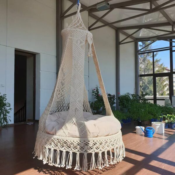 Macrame Swing For Terrace 72 inches x 35 inches - Leechoo